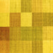 Square Machine Washable Checkered Yellow Modern Rug, wshcon1801yw