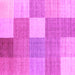Square Machine Washable Checkered Pink Modern Rug, wshcon1801pnk