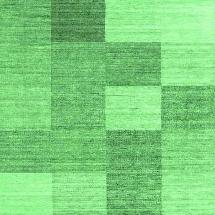 Square Machine Washable Checkered Emerald Green Modern Area Rugs, wshcon1802emgrn
