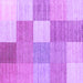 Square Machine Washable Checkered Purple Modern Area Rugs, wshcon1802pur