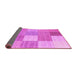 Sideview of Checkered Pink Modern Rug, con1802pnk