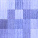 Square Machine Washable Checkered Blue Modern Rug, wshcon1802blu