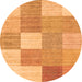 Machine Washable Checkered Orange Modern Area Rugs, wshcon1802org