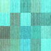 Square Checkered Turquoise Modern Rug, con1802turq