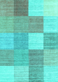 Checkered Turquoise Modern Rug, con1802turq