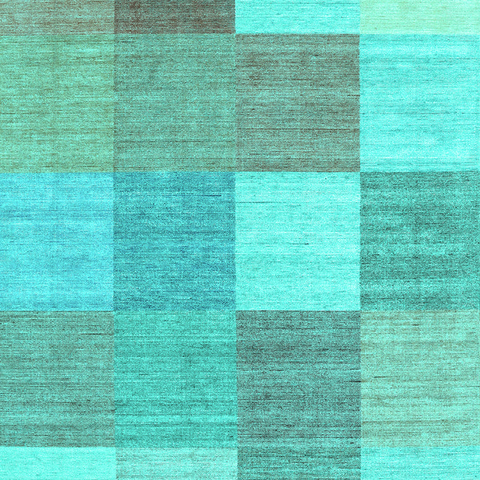 Checkered Turquoise Modern Rug, con1802turq