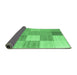 Sideview of Checkered Emerald Green Modern Rug, con1802emgrn