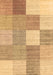 Machine Washable Checkered Brown Modern Rug, wshcon1802brn