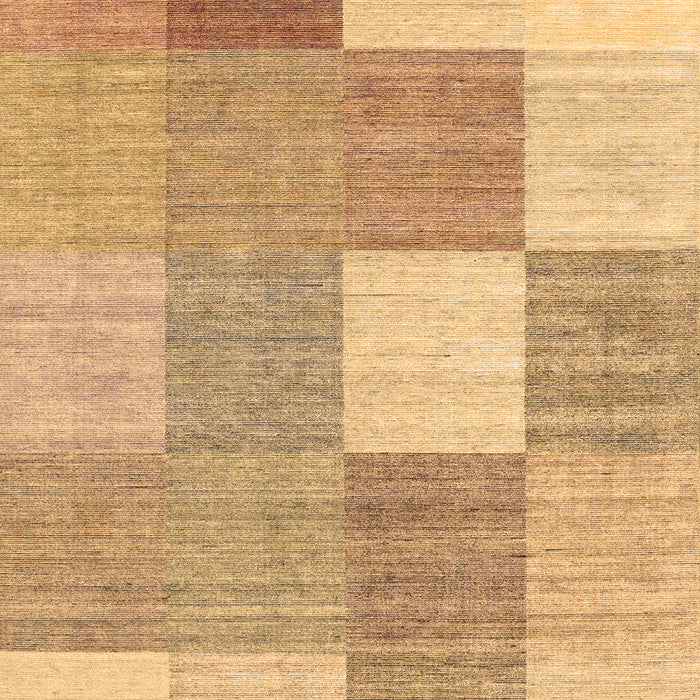 Machine Washable Checkered Brown Modern Rug, wshcon1802brn