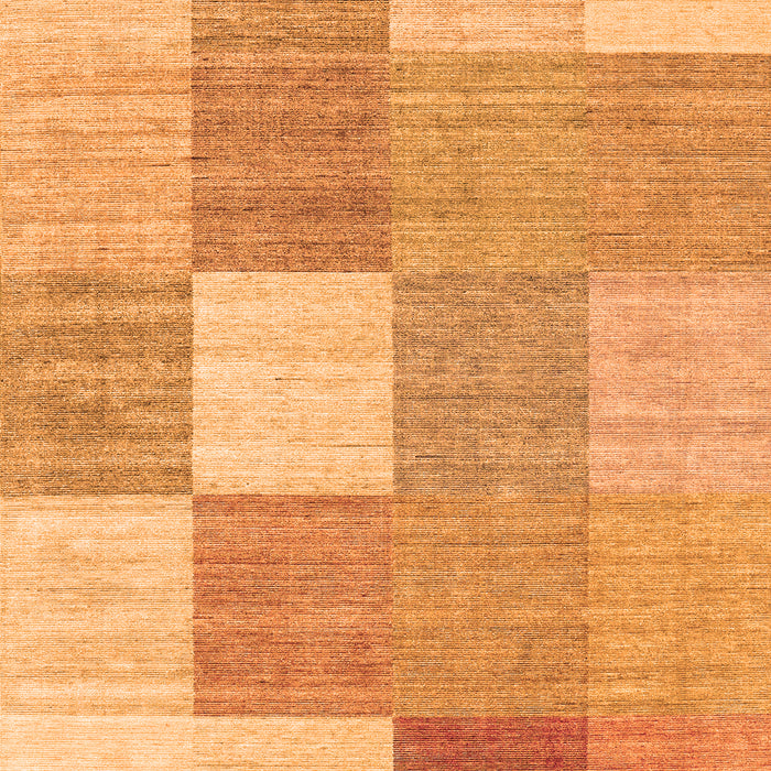 Checkered Orange Modern Rug, con1802org
