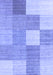 Machine Washable Checkered Blue Modern Rug, wshcon1802blu