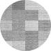Machine Washable Checkered Gray Modern Rug, wshcon1802gry