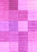 Machine Washable Checkered Pink Modern Rug, wshcon1802pnk