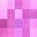 Square Machine Washable Checkered Pink Modern Rug, wshcon1802pnk