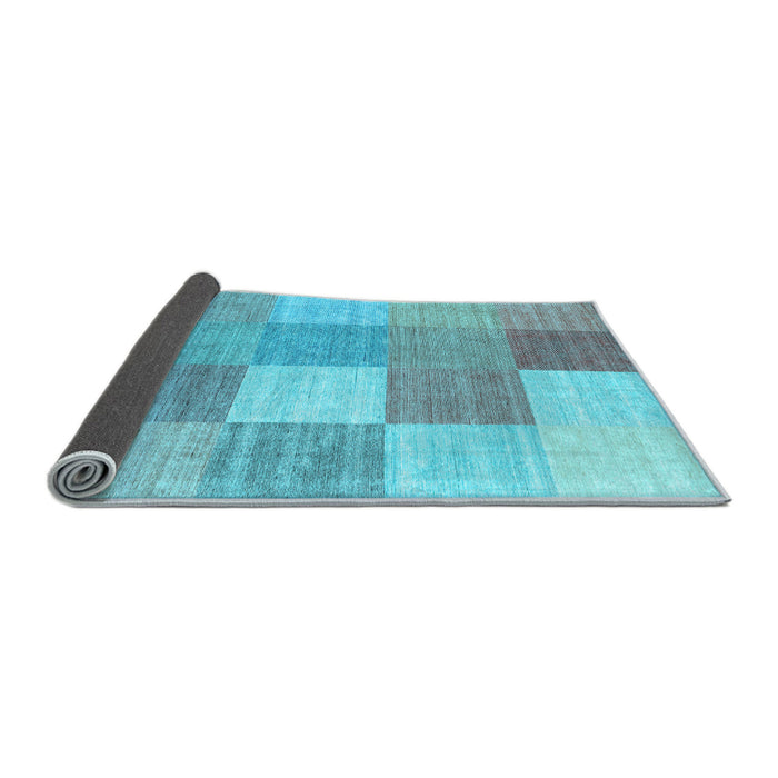 Sideview of Checkered Light Blue Modern Rug, con1802lblu