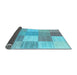 Sideview of Checkered Light Blue Modern Rug, con1802lblu