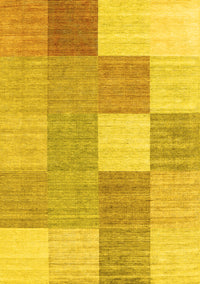 Checkered Yellow Modern Rug, con1802yw