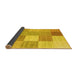 Sideview of Checkered Yellow Modern Rug, con1802yw