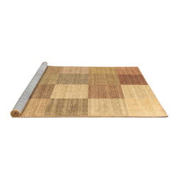 Sideview of Machine Washable Checkered Brown Modern Rug, wshcon1802brn