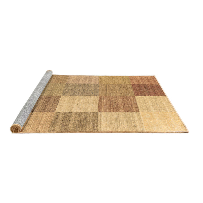 Sideview of Machine Washable Checkered Brown Modern Rug, wshcon1802brn