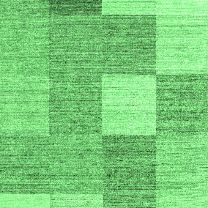 Machine Washable Checkered Emerald Green Modern Area Rugs, wshcon1802emgrn