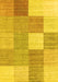 Machine Washable Checkered Yellow Modern Rug, wshcon1802yw