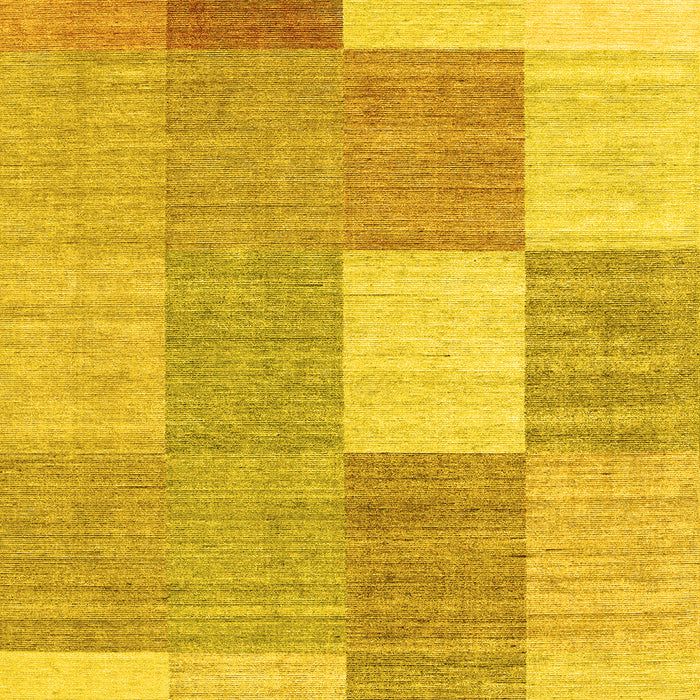 Machine Washable Checkered Yellow Modern Rug, wshcon1802yw