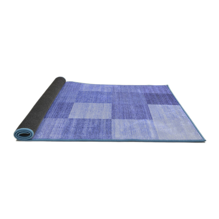 Sideview of Checkered Blue Modern Rug, con1802blu