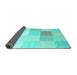 Sideview of Abstract Turquoise Contemporary Rug, con1803turq