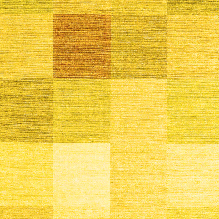 Machine Washable Abstract Yellow Contemporary Rug, wshcon1803yw