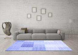 Machine Washable Abstract Blue Contemporary Rug in a Living Room, wshcon1803blu