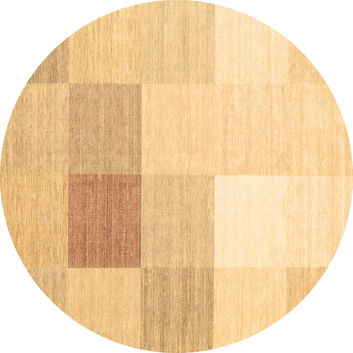 Round Abstract Brown Contemporary Rug, con1803brn
