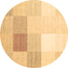 Round Abstract Brown Contemporary Rug, con1803brn