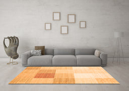 Machine Washable Abstract Orange Contemporary Area Rugs in a Living Room, wshcon1803org