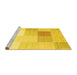 Sideview of Machine Washable Abstract Yellow Contemporary Rug, wshcon1803yw