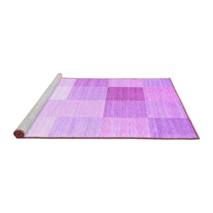 Sideview of Machine Washable Abstract Purple Contemporary Area Rugs, wshcon1803pur