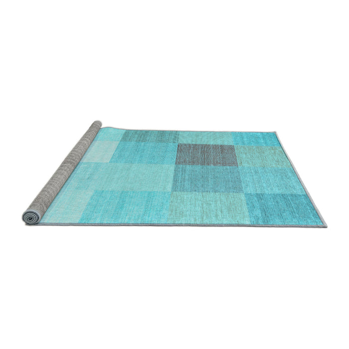 Sideview of Machine Washable Abstract Light Blue Contemporary Rug, wshcon1803lblu
