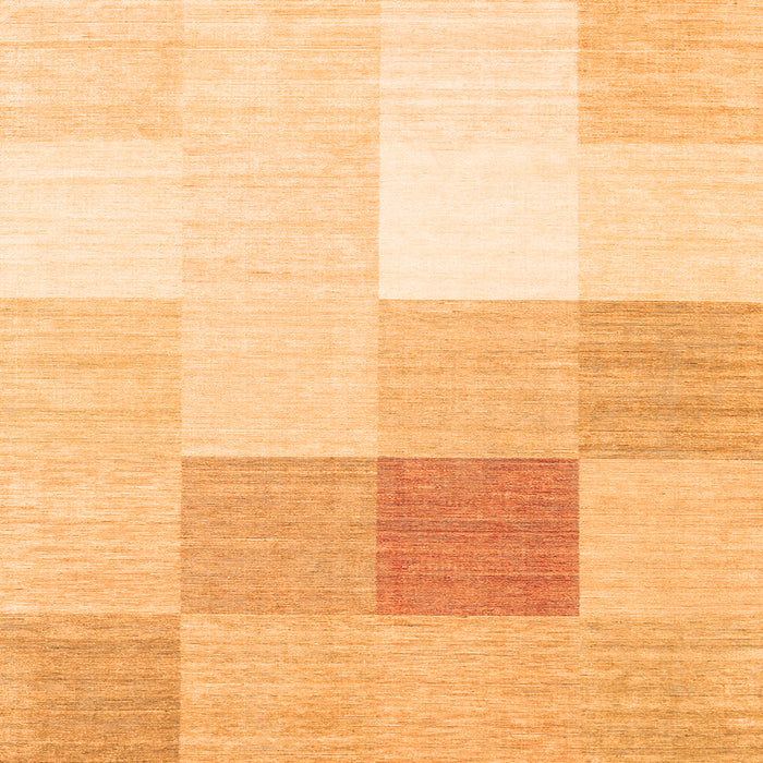 Round Machine Washable Abstract Orange Contemporary Area Rugs, wshcon1803org