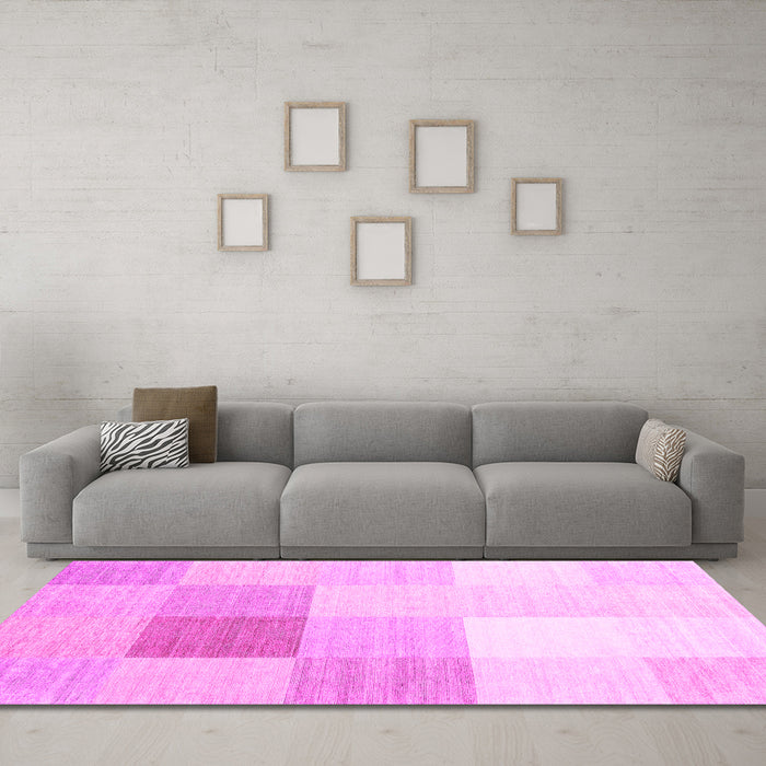 Machine Washable Abstract Pink Contemporary Rug in a Living Room, wshcon1803pnk