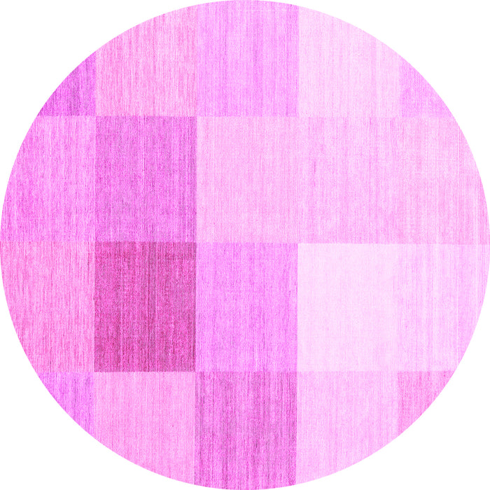 Round Abstract Pink Contemporary Rug, con1803pnk
