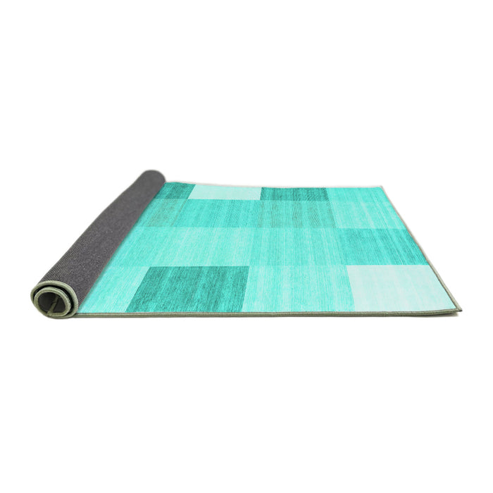 Sideview of Abstract Turquoise Contemporary Rug, con1804turq