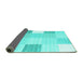 Sideview of Abstract Turquoise Contemporary Rug, con1804turq