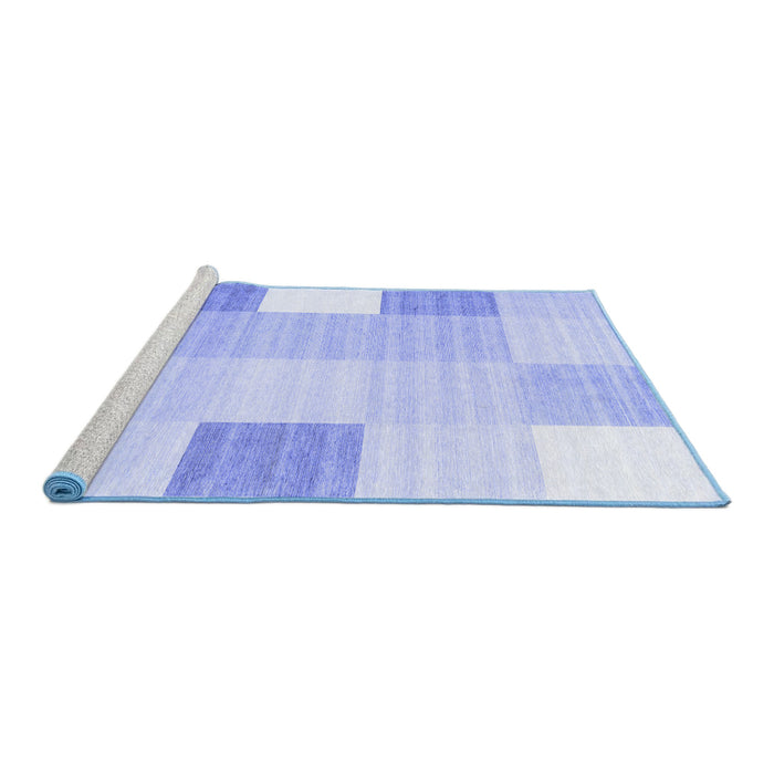 Sideview of Machine Washable Abstract Blue Contemporary Rug, wshcon1804blu