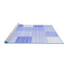 Sideview of Machine Washable Abstract Blue Contemporary Rug, wshcon1804blu