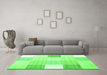 Machine Washable Abstract Green Contemporary Area Rugs in a Living Room,, wshcon1804grn