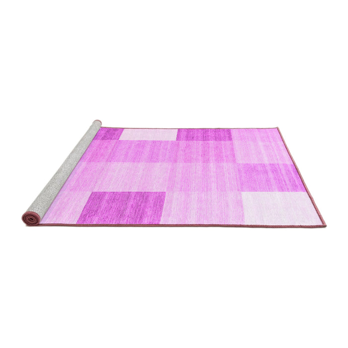 Sideview of Machine Washable Abstract Pink Contemporary Rug, wshcon1804pnk
