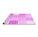 Sideview of Machine Washable Abstract Pink Contemporary Rug, wshcon1804pnk