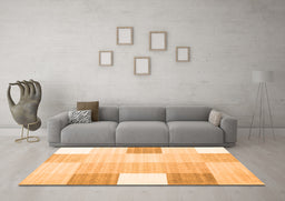 Machine Washable Abstract Orange Contemporary Area Rugs in a Living Room, wshcon1804org