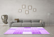 Machine Washable Abstract Purple Contemporary Area Rugs in a Living Room, wshcon1804pur