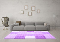 Machine Washable Abstract Purple Contemporary Rug, wshcon1804pur